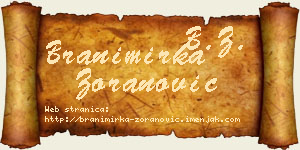 Branimirka Zoranović vizit kartica